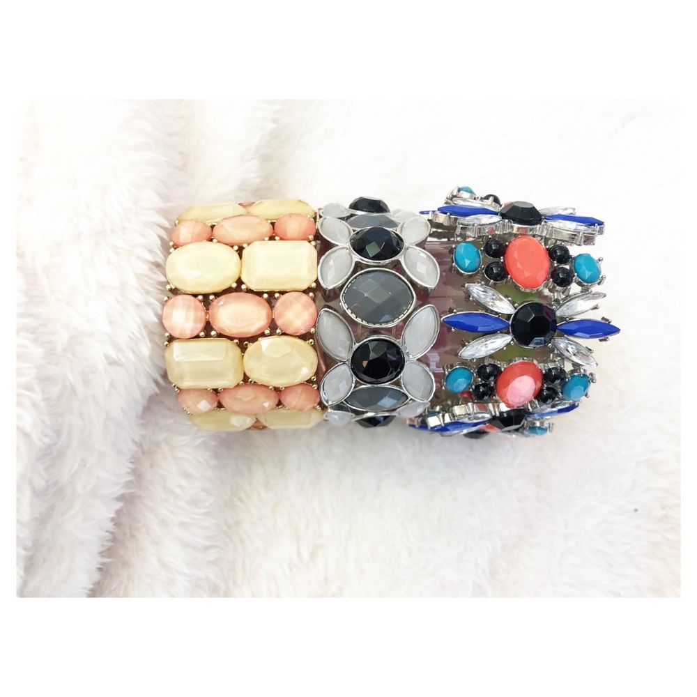 Lot of 3 jeweled bracelets